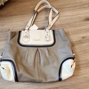 Coach Gray and Cream Women's Bag